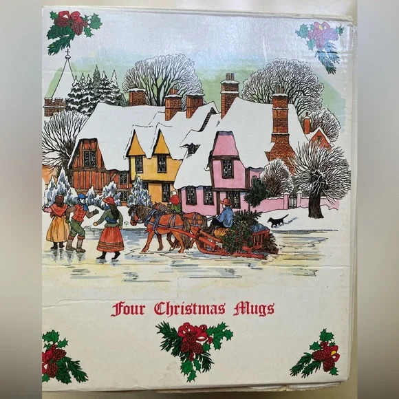 Coffee/hot cocoa Dunoon Christmas mugs 
Set of 4 fine stoneware.Made in Scotland - Picture 15 of 15